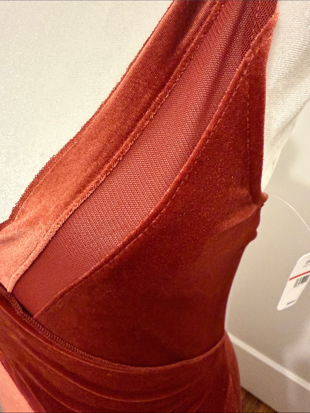Free People Burnt Copper Velvet Slip Maxi Dress - Picture 2 of 6